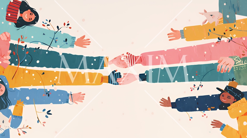 ダイバーシティ＆インクルージョン（多様性と包摂性）（シンプルな色使い）（POPな表現）