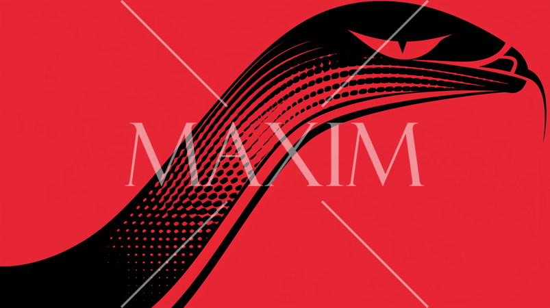 蛇のミニマルなシルエット画