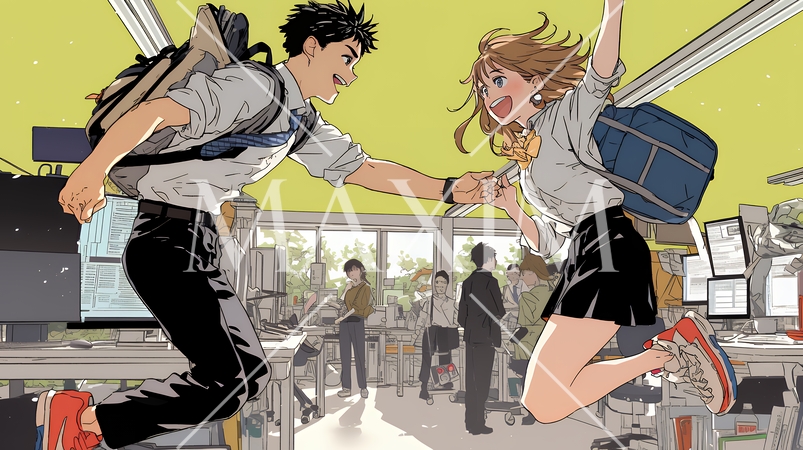 仕事の成功を心から喜んでいるビジネスパーソン