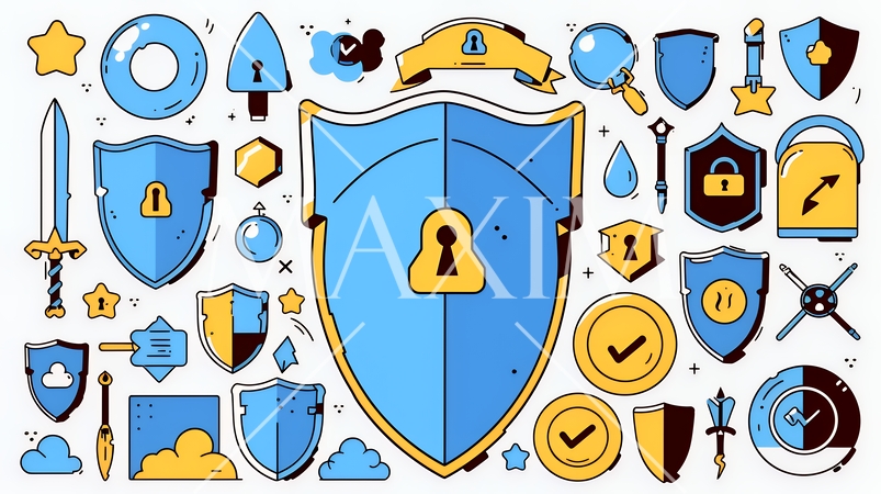 サイバーセキュリティ対策の重要性｜ロックとシールドで守る情報保護のビジネスバナー素材