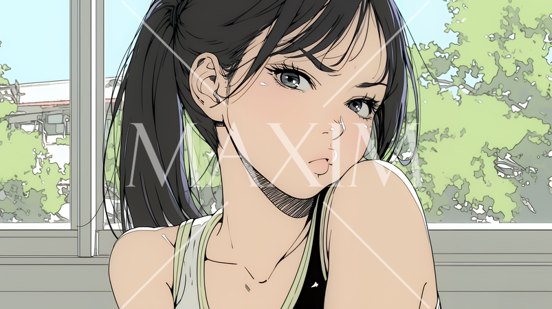 「ふん！」という表情でそっぽを向いている若い女性