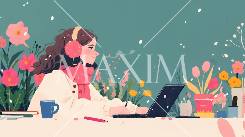 テレワーク／リモートワーク（場所に縛られない働き方）（POPな表現）