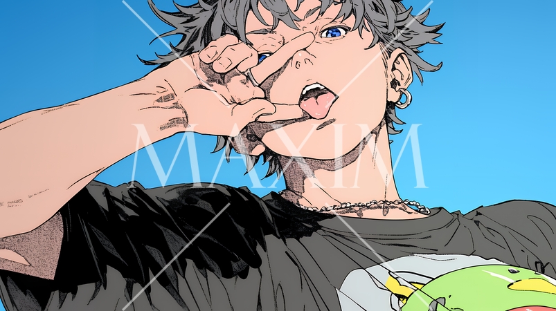 あっかんべー：舌を出して思いっきり相手を馬鹿にしている様子