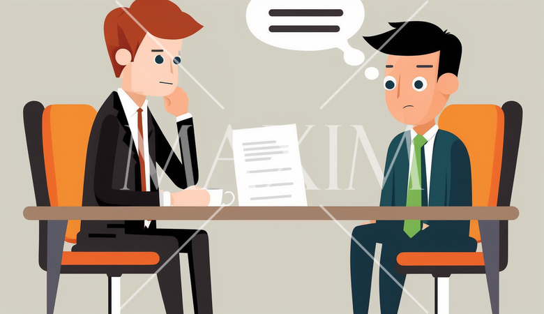 仕事のインタビュー：採用面接や1:1のミーティング。