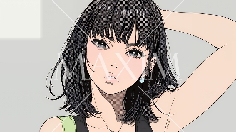 疑問や心配事、不快感、不満などを感じを感じて眉を潜めている若い女性