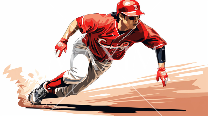 野球でランニングをしている男性