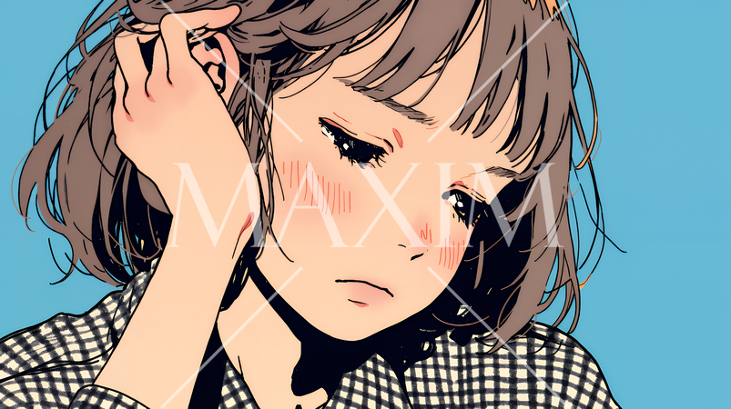 罪悪感に苛まれ、深く反省する若い女性