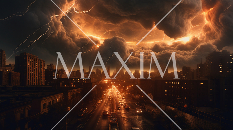 宇宙からの侵略者が大都市上空にやってきた