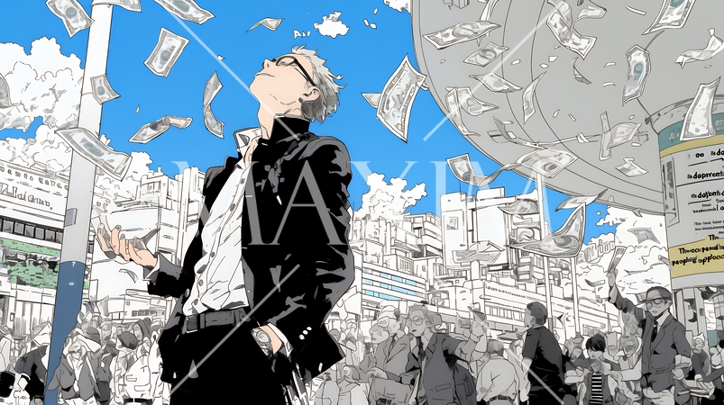 東京に空からお金が降ってきた