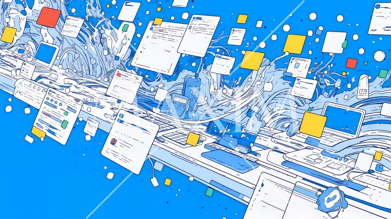 DX・AI・クラウドで進むデジタルトランスフォーメーション｜データネットワークのビジネスコンセプト