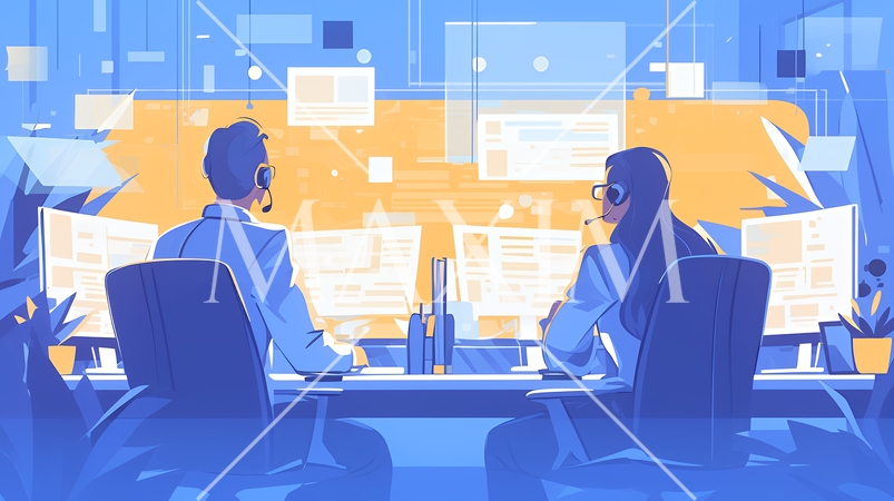 オフィッスで二人でミーティングをしている