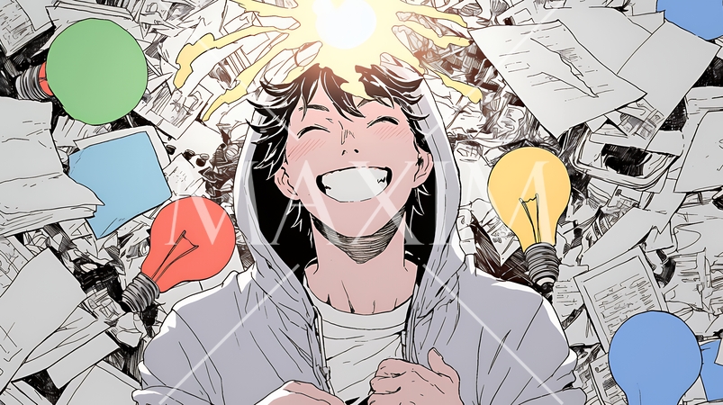 ボジティブで素晴らしいアイデアが浮かんだ瞬間