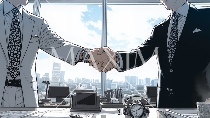 握手をしているビジネスパーソンたち