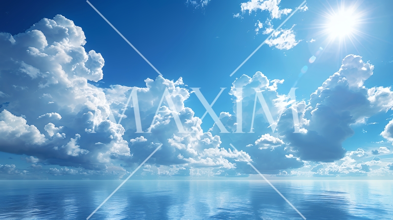 藍色の空と柔らかい積雲