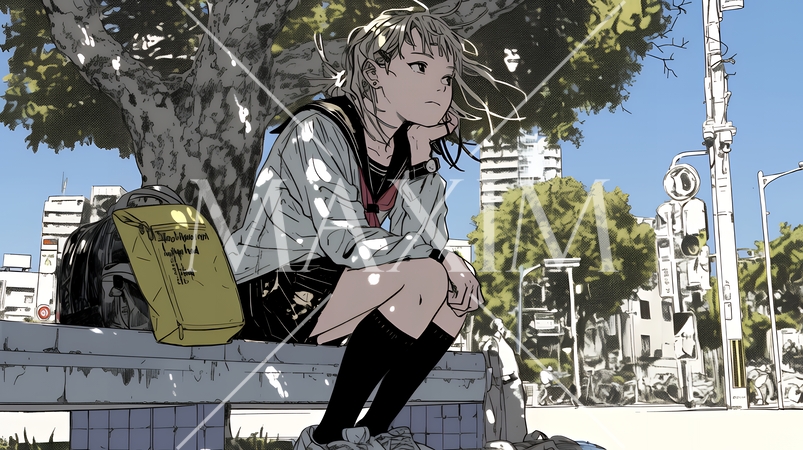 学校でいじめられていじけている女子生徒