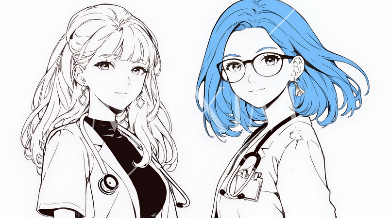 メディカルスタッフ：医療連携（シンプルな色使い）