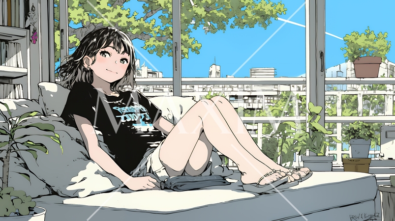 何も予定がない穏やかな休日を過ごしている若い女性