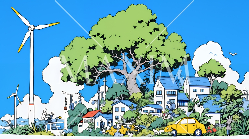 ESG経営とサステナビリティのビジネスコンセプト｜環境・社会・ガバナンスを表す企業向けイラスト