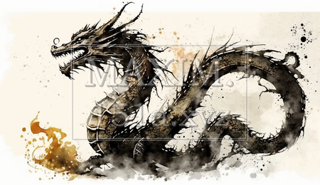 龍の水彩画