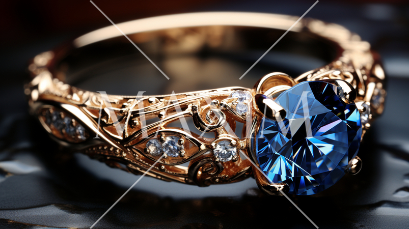 豪華なサファイアの指輪