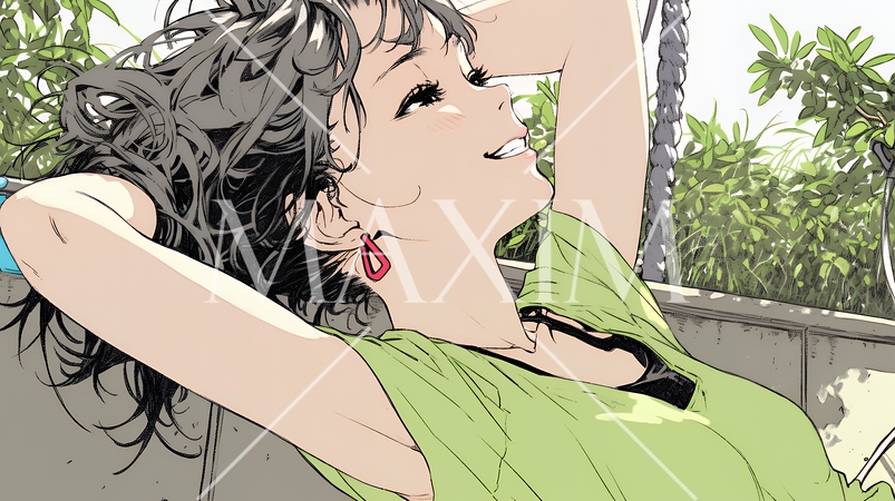 声をあげて大笑いする若い女性