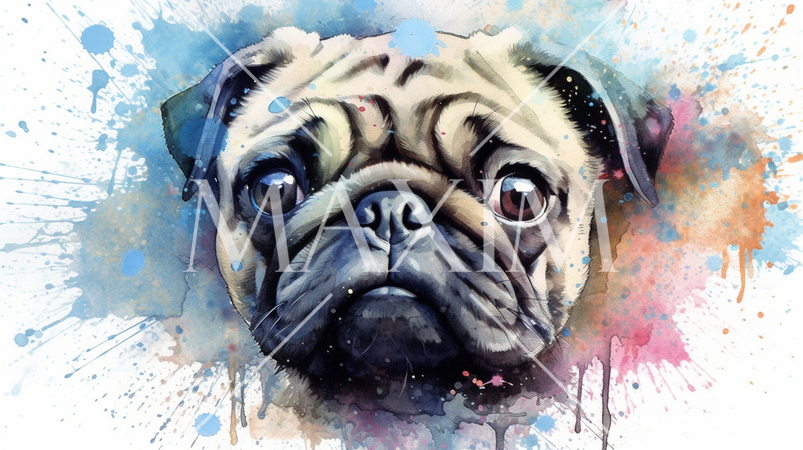 パグの水彩画