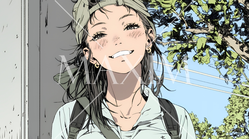 ポジティな気持ちが一杯で、笑顔一杯の若い女性：人と接するときに自然と微笑んだり、表情が柔らかい。