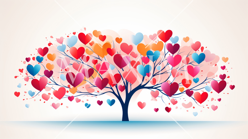 ハートがいっぱいの愛が実る木