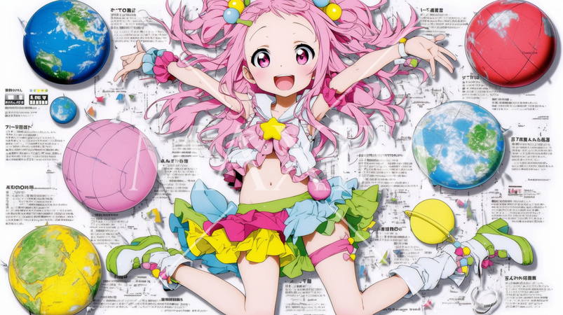 夏休みの旅行を計画中の女の子