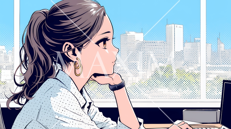 迷いに囚われ、決断できないビジネスウーマン