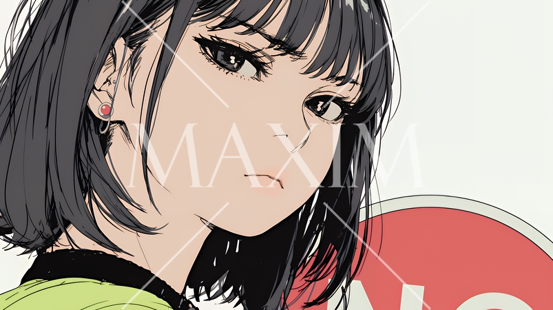 Noのレッドカードサインを出している女性