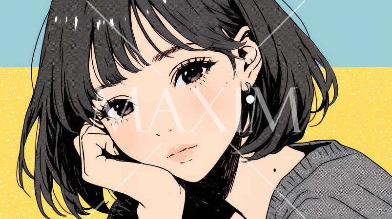 嫉妬の表情を浮かべる若い女性