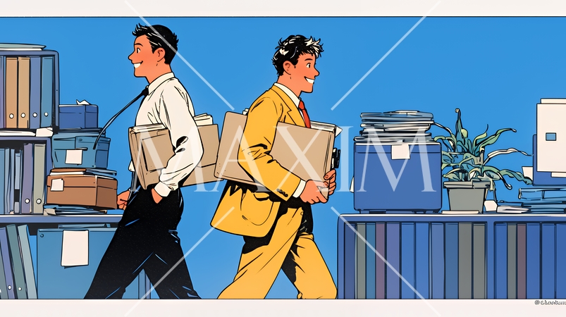 定時退社で帰宅を喜ぶ会社員｜ワークライフバランスと働き方改革のビジネスイメージ