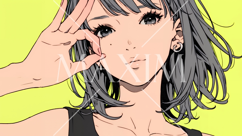 OKサインを出している若い女性