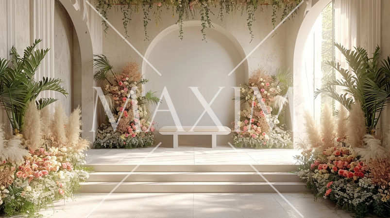 結婚式をイメージした白基調の背景画像