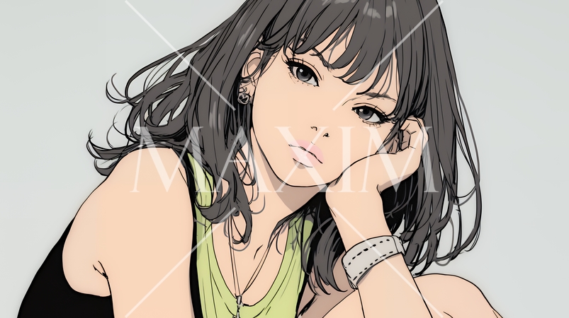 疑問や心配事、不快感、不満などを感じを感じて眉を潜めている若い女性