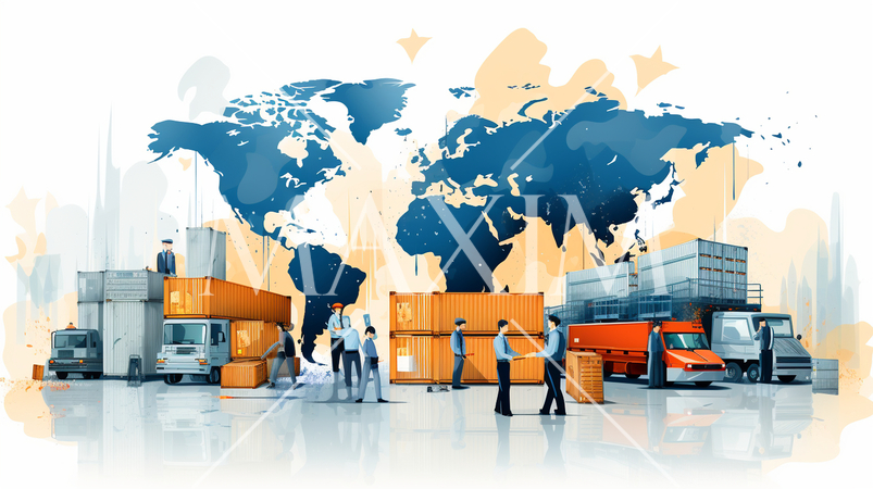 貿易と国際ビジネス：国際的なビジネス取引、輸出入。