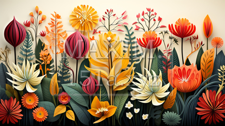 色鮮やかな南国の植物たち（イラストID:240881-19630）