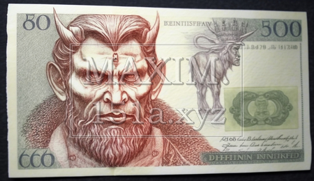 地獄の沙汰も金次第：金次第なら閻魔大王が使える通貨流通しているはず。通貨の紙幣図案を考案。