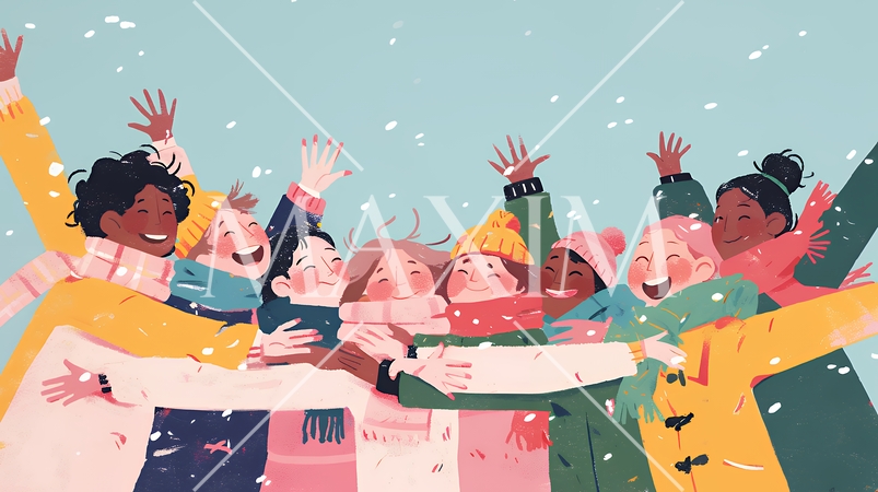 ダイバーシティ＆インクルージョン（多様性と包摂性）（シンプルな色使い）（POPな表現）