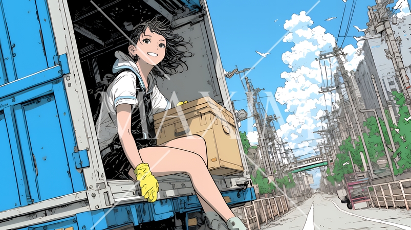 若い女性トレーラードライバー