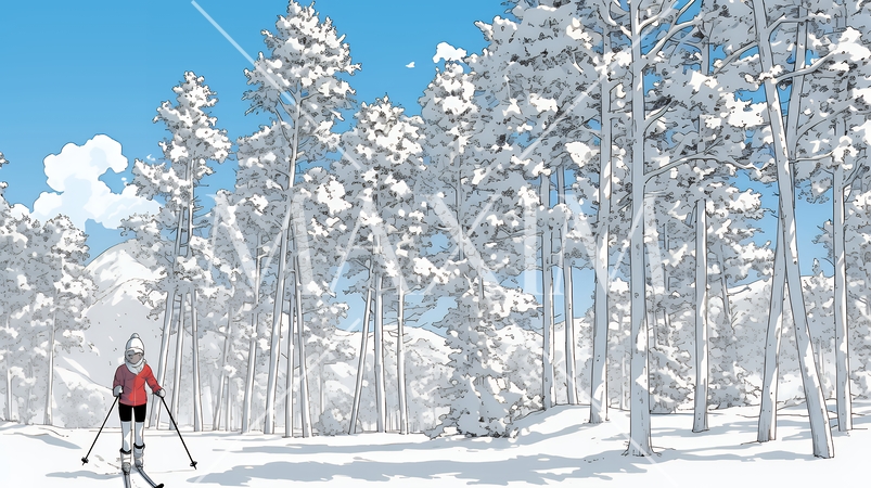 クロスカントリースキーをしている女性