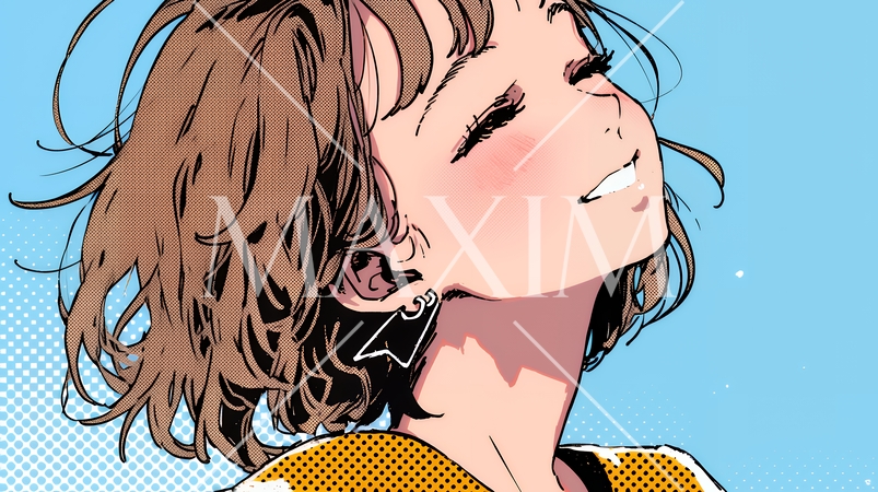 声をあげて大笑いする若い女性