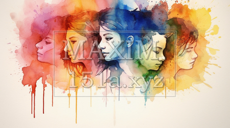 LGBT：人物を使ったイメージの水彩画