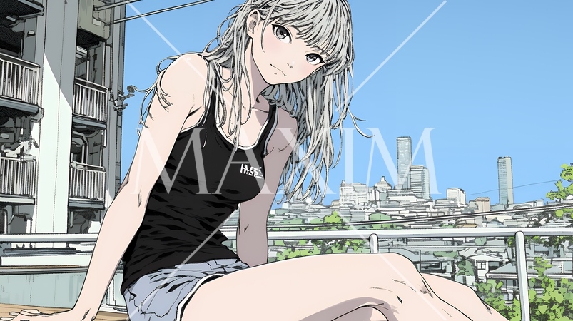 キャミソール姿の若い女性  /  Young Woman in a Camisole Top