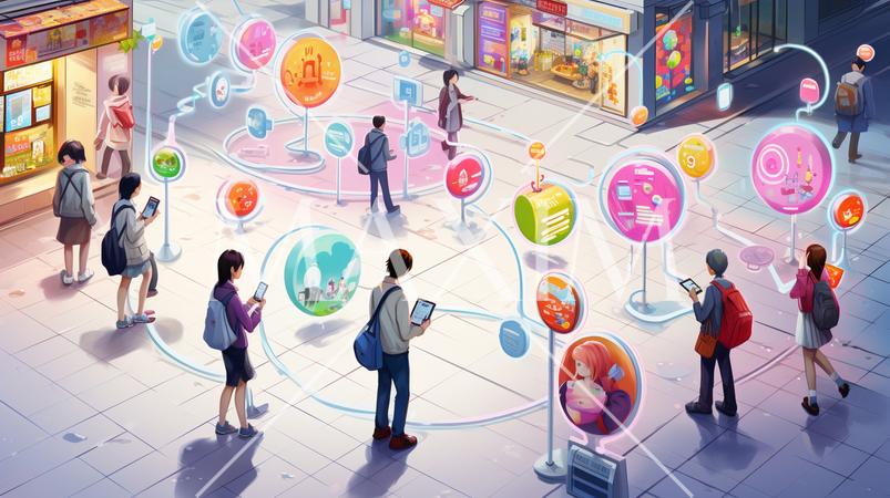 コンピューターと人間の交流：人がデバイスを操作する、情報交換の様子