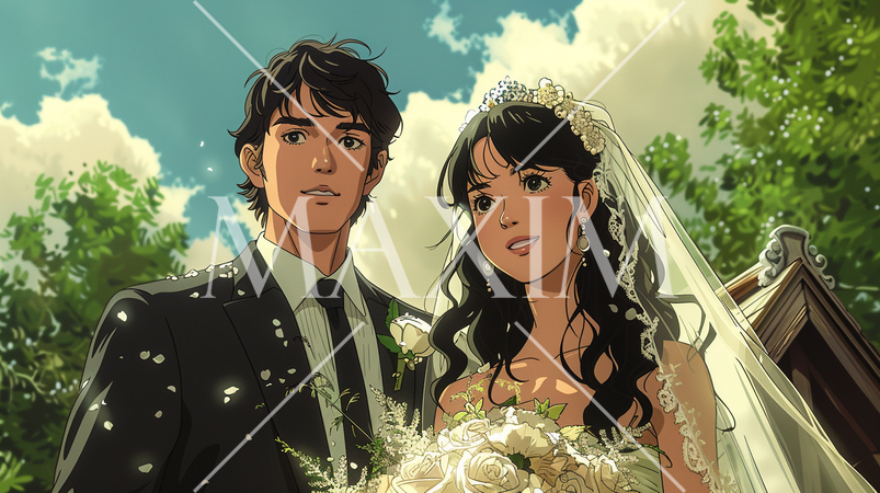 新郎新婦のツーショットポートレート