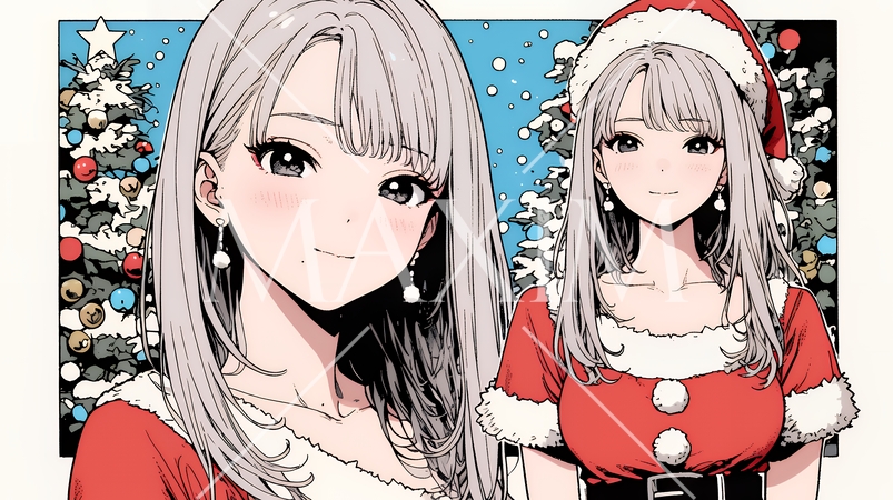 女性のサンタクロース（サンタのコスプレイヤー）