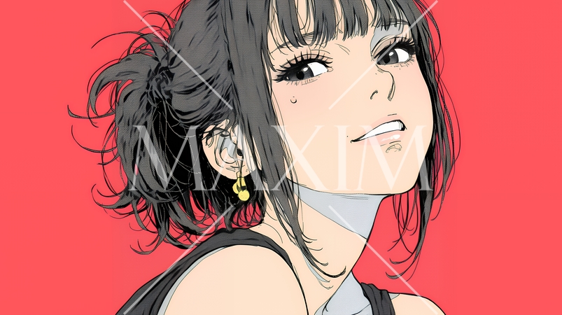 苦笑いをしている女性（気まずさ、困惑、自嘲、内なる葛藤を抱えて）