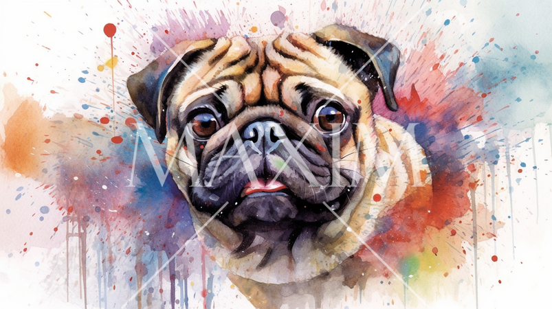 パグの水彩画